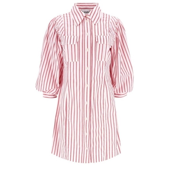 Ganni Striped Long Sleeve Dress size 34 - Picture 3 of 9